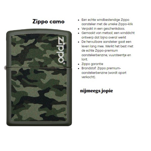 aansteker zippo original camo