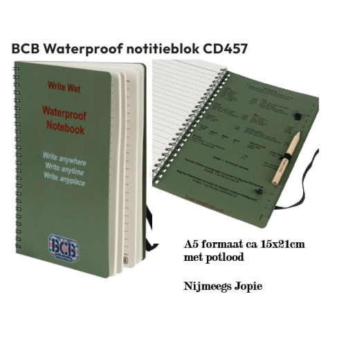 watervast papier schrift ca 15X21 cm A5 formaat, groot, groen