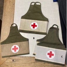 armband met rode kruis op wit/khaky band