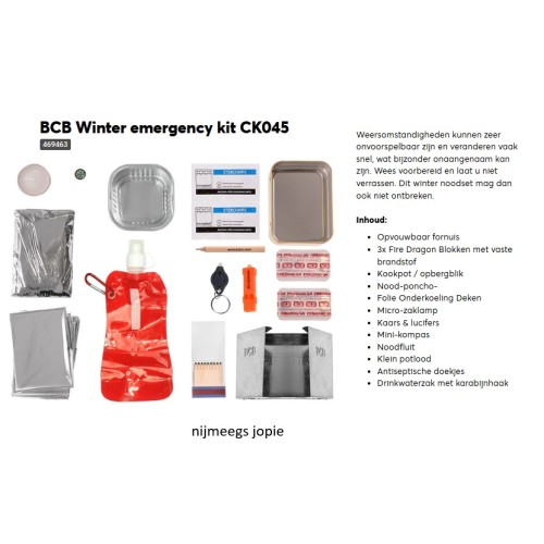 BCB survival ck045, winterpakket BCB survival ck045, winterpakket