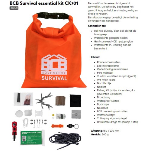 bcb survival ck701 prepper pack