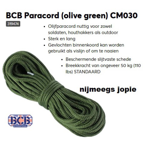 touw paracord met binnen kern, BCB