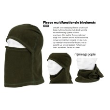 Bivakmuts fleece, zwart of groen