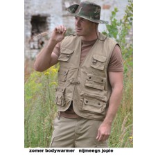 bodywarmer khaky zomer fishingvest, dikker katoen