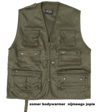 bodywarmer groen zomer fishingvest met katoen
