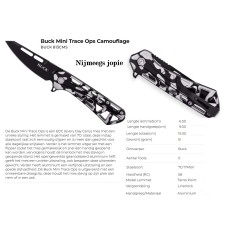 Buck 813 klein zakmes zwart camo