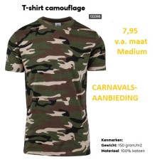 Aanbieding: t-shirt camo groen camouflage, vanaf maat medium leverbaar Aanbieding: t-shirt camo groen camouflage, vanaf maat medium leverbaar
