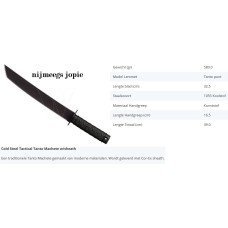 machete cold steel tactical Tanto full tang