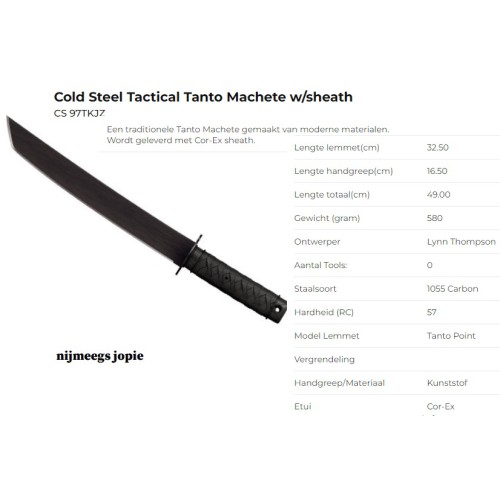 machete cold steel tactical tanto