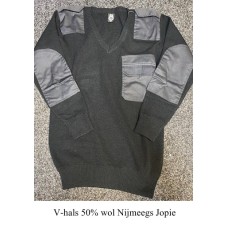 commando trui, 50% wol, met V-hals, zwart, fostex commando trui, 50% wol, met V-hals, zwart, fostex