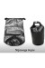 drybag drysack, 20 liter, zwart dun pvc met verstevigd membraam