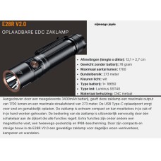 fenix E28R zaklamp, oplaadbaar