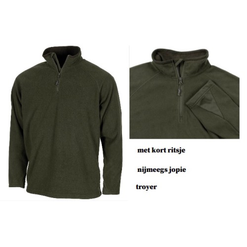 fleece shirt, thermo-shirt, groen