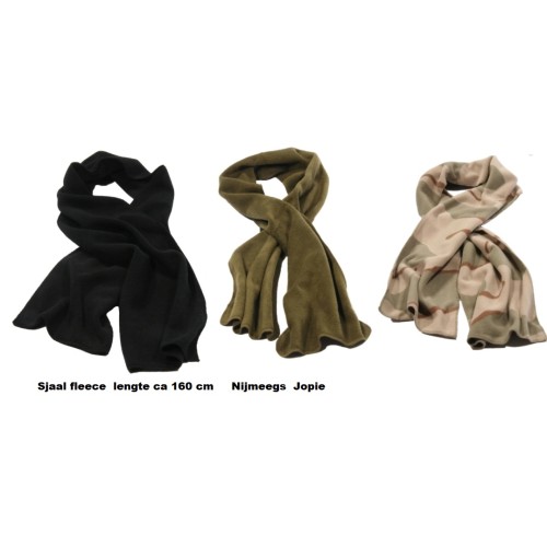 Sjaal Fleece, ca 160 x 30 cm, groen of desert camo of zwart