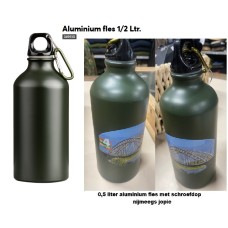 drinkfles aluminium 4-daagse, ca 0,5 liter, bidon, zonder print of met print