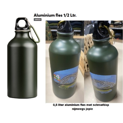 drinkfles aluminium 4-daagse, ca 0,5 liter, bidon, zonder print of met print