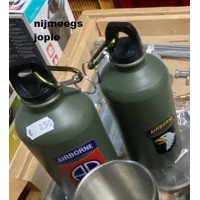 drinkfles aluminium, ca 0,5 liter, bidon, 82nd, 101st of pegasus
