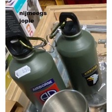 drinkfles aluminium, ca 0,5 liter, bidon, 82nd, 101st of pegasus