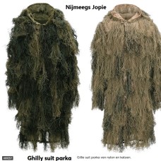 Ghillie parka, lange jas met capuchon, met drukknoop sluiting Ghillie parka, lange jas met capuchon, met drukknoop sluiting