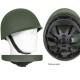 helm kunst-stof helm, effen groen of met camo-dekje