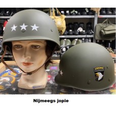 helm kunst-stof binnenhelm, replica US/NL met print: 3-ster en airborne helm kunst-stof binnenhelm, replica US/NL met print: 3-ster en airborne