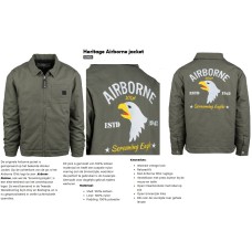 zomer Heritage "Airborne' Worker jas, licht gevoerd, katoen, groen