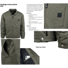 zomer Heritage Worker jas, licht gevoerd, katoen, groen