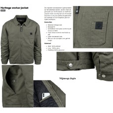 zomer Heritage Worker jas, licht gevoerd, katoen, groen