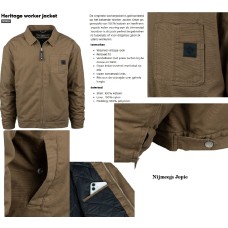 zomer Heritage Worker jas, licht gevoerd, katoen, khaky