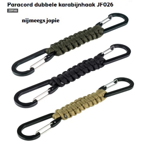 karabijnhaak dubbel met paracord