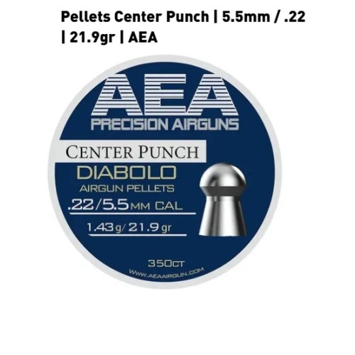 kogeltjes 5,5 mm AEA pellets center punch 21,9 gr. 350 stuks