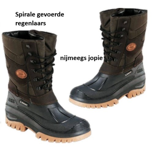 regenlaars gevoerd, met vetersluiting, groen