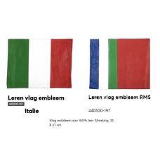 rug-vlag 100% leer vlag, Italie of molukken, 35x27cm, bedoeld om bijv. achterop bodywarmer of jas te maken