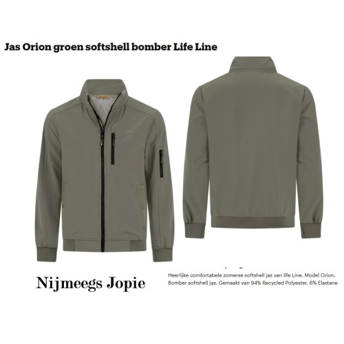 Softshell jack, Life-Line, model Orion, groen