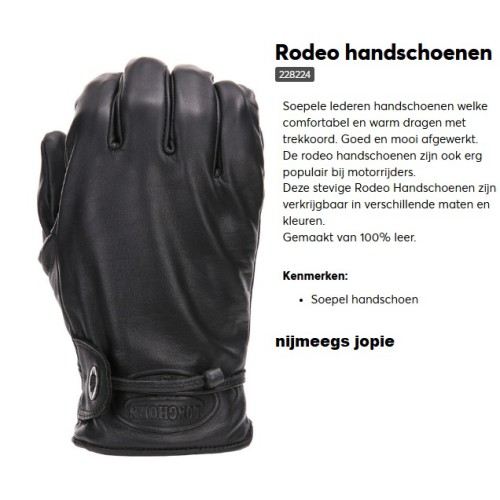 handschoen rodeo 100% glad leer