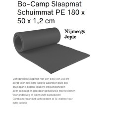 matje, schuim, camping 180/50/1,2cm, licht blauw