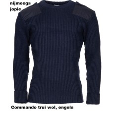 commando trui, 100% wol, donker blauw, origineel, zeer mooie staat