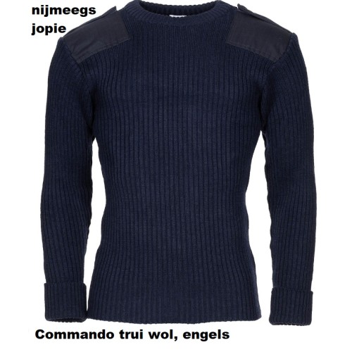 commando trui, 100% wol, donker blauw, origineel, zeer mooie staat