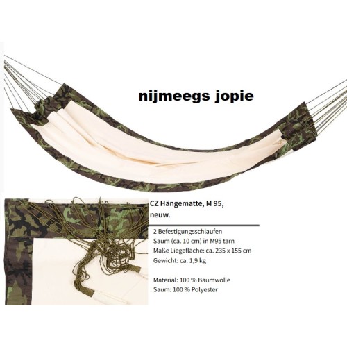 hangmat M95 Tjechisch, katoen doek met camo rand