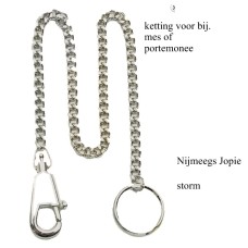 ketting voor zakmes of portemonee, ca 44 cm