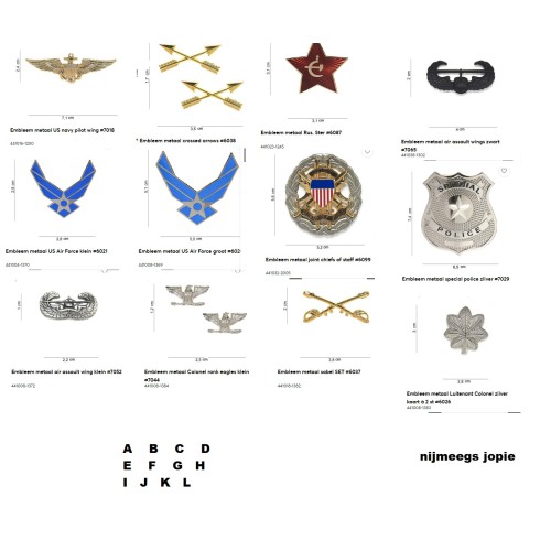 embleem metaal USA airforce en rus ed