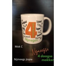 4-daagse mok, "Gezelligheid...talent..4-daagse", mok C