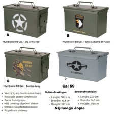 munitie kist, middel model 50Cal met print