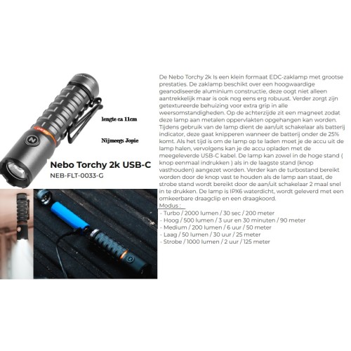 zaklamp nebo Torchy 2K, oplaadbaar