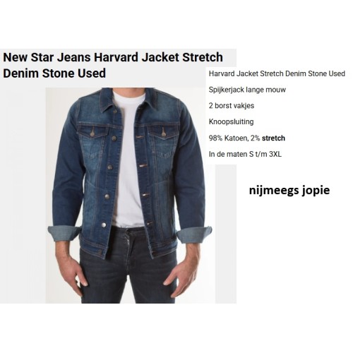 spijkerjas, basic model, New Star Harvard, met klein beetje stretch