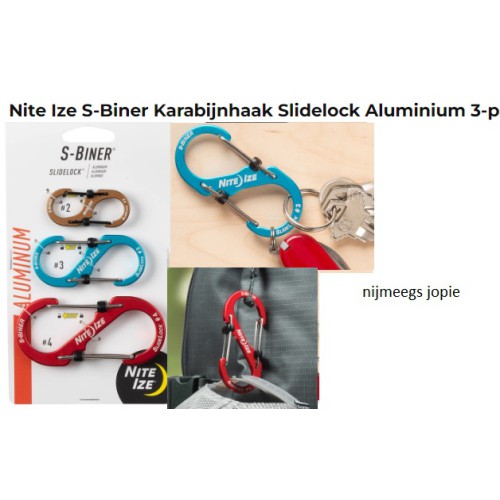 NITE-IZE karabijn maat 2, 3 en 4, S-biner