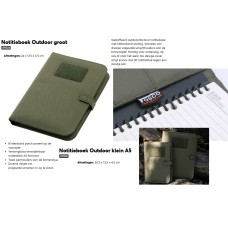 notebook mapje groot of klein formaat, met velcro op voorzijde