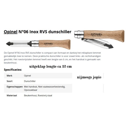 Opinel 6, dunschiller, inklapbaar