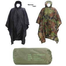 regenponcho, nylon, lichtgewicht, wandelponcho, diverse kleuren