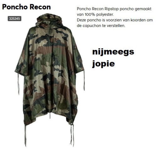 regenponcho ripstop (dun nylon met weefsel), Recon, US woodland